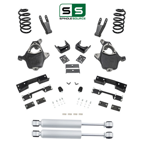 5/8-9 Spindle Coil Drop Kit Shocks Notch 14-16 Cast Silverado Sierra V6