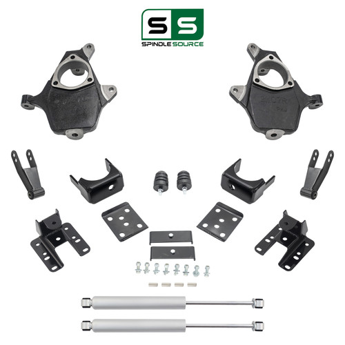 2/3-4 Spindle Drop Kit Shocks 14-16 Cast Silverado Sierra