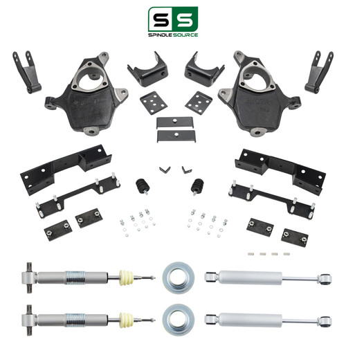 2.5-4/8-9 Spindle Strut Drop Kit Shocks Notch 07-13 Silverado Sierra