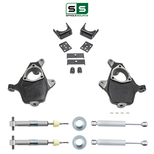 2.5-4/7 Spindle Strut Drop Kit Shocks 07-13 Silverado Sierra