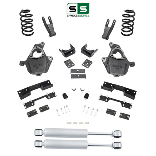 4/8-9 Spindle/Coil Lowering Kit Shocks Notch 2014-2018 Silverado Sierra 1500 V6