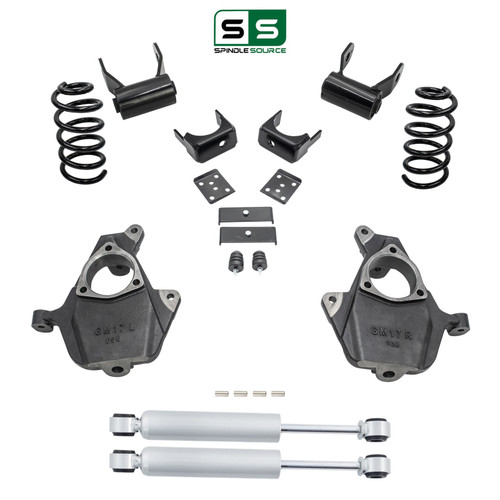 5/6 Spindle/Coil Lowering Kit Shocks 2014-2018 Silverado Sierra 1500 V6 2WD/4WD