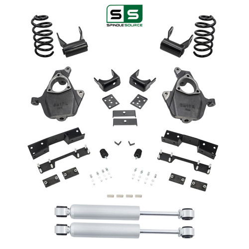 5/6 Spindle/Coil Lowering Kit Shocks C-Notch 2014-2018 Silverado Sierra 1500 V8