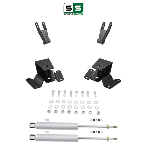 3-4-inch Rear Lowering Hangers and Shackles with Rear Shocks for 1997-2003 Ford F-150 2WD