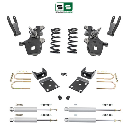 5/7-8 Spindles + coils Lowering Kit with Front and Rear Shocks for 1997-2003 Ford F-150 2WD V6