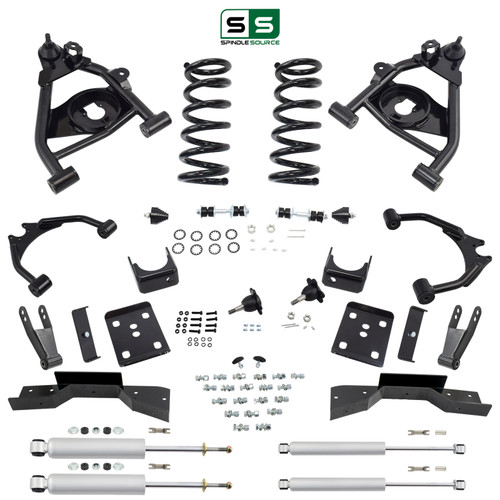 4/7-8 Control Arm Coil Drop Kit 95-99 Tahoe 95-97 Yukon 2WD V8 Shocks C-Notch