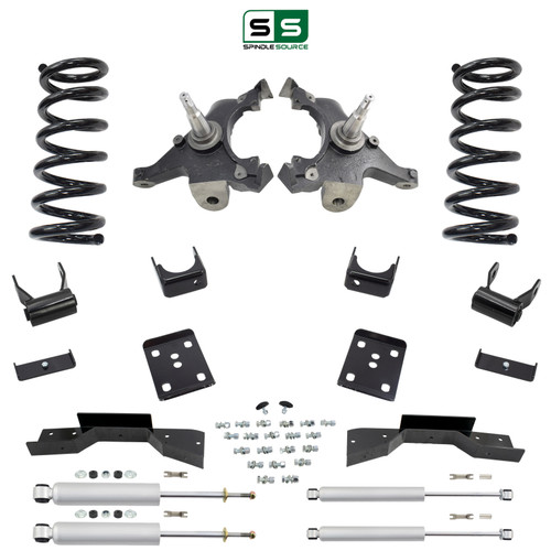 3/5 Spindle Coil Drop Kit 95-99 Tahoe 95-97 GMC Yukon 2WD 5.7L V8 Shocks C-Notch