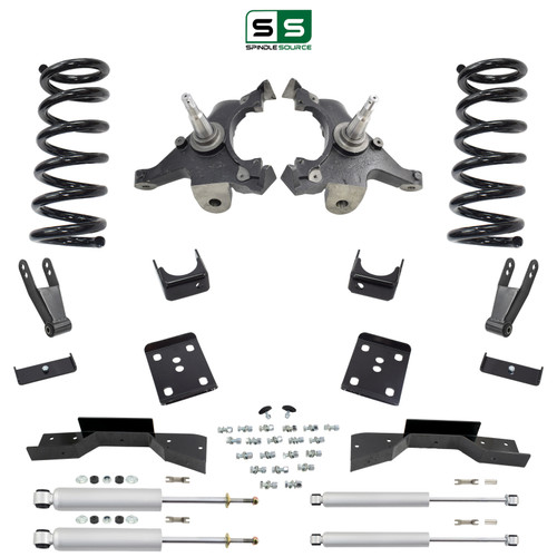 5/7-8 Spindle Coil Drop Kit 95-99 Tahoe 95-97 Yukon 2-Door 2WD V8 Shocks C-Notch