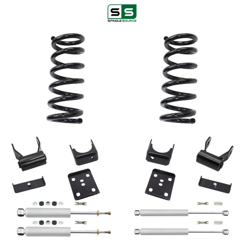 3/5 Coil Drop Lowering Kit 95-99 Chevy Tahoe GMC Yukon 4-Door 2WD 5.7L V8 Shocks
