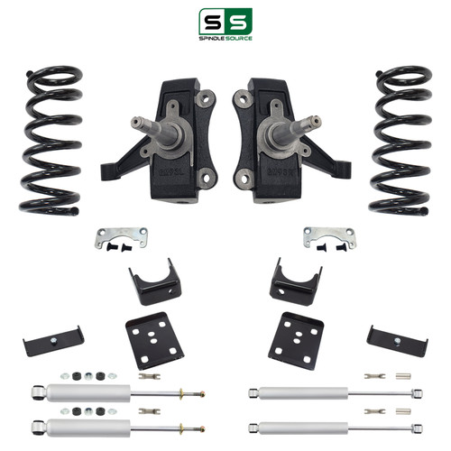 5/6 NTW Spindle Coil Lowering Kit FOR 95-99 Tahoe GMC Yukon 4-Door 2WD V8 Shocks