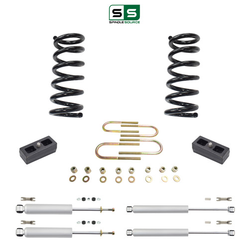 2/2 Coils Lowering Kit with Front and Rear Shocks for 1983–2005 Chevy Blazer GMC Jimmy 2WD V6