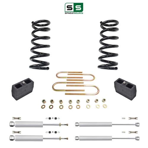 2/4 Coils Lowering Kit with Front and Rear Shocks for 1983–1988 Chevy Blazer GMC Jimmy 2WD I4