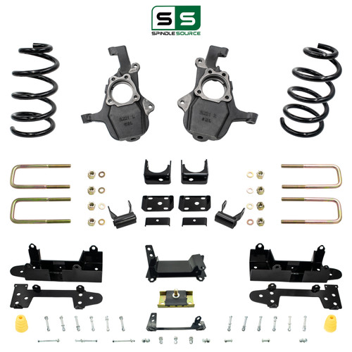 5/6 Lowering Kit for 2019-2026 Chevrolet Silverado / GMC Sierra 1500 2WD V8 - Spindles + Coils and C