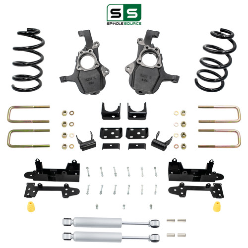 4/6 Lowering Kit for 2019-2026 Chevrolet Silverado / GMC Sierra 1500 2WD V8 - Spindles + Coils with