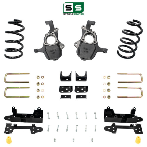 4/7 Lowering Kit for 2019-2026 Chevrolet Silverado / GMC Sierra 1500 4WD V8 - Spindles + Coils and B