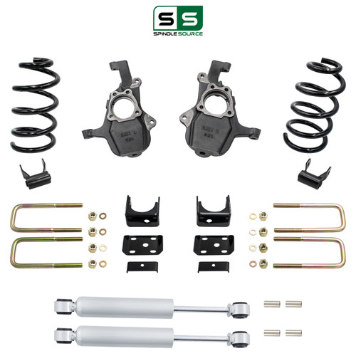 4/6 Lowering Kit for 2019-2021 Chevrolet Silverado / GMC Sierra 1500 4WD V6 - Spindles + Coils with