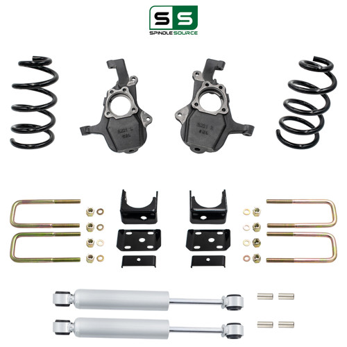 5/7 Lowering Kit for 2019-2026 Chevrolet Silverado / GMC Sierra 1500 4WD V8 - Spindles + Coils with