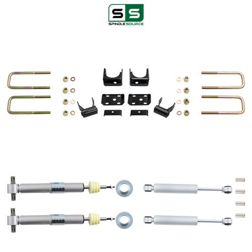 3/6 Lowering Kit for 2019-2026 Chevrolet Silverado / GMC Sierra 1500 2WD - Adjustable Struts with Re