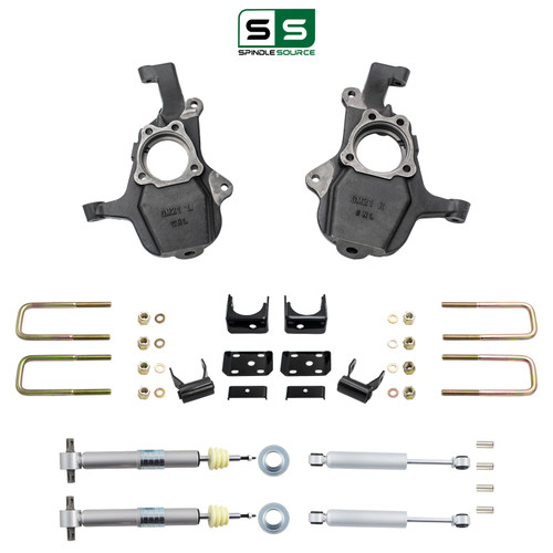 4-5/6 Lowering Kit for 2019-2026 Chevrolet Silverado / GMC Sierra 1500 2WD - Spindles + Adjustable S