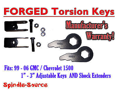 FORGED Lowering Torsion Keys 2-3 AND 1-2 Shackles FOR 88 - 06 Chevy GMC 1500
