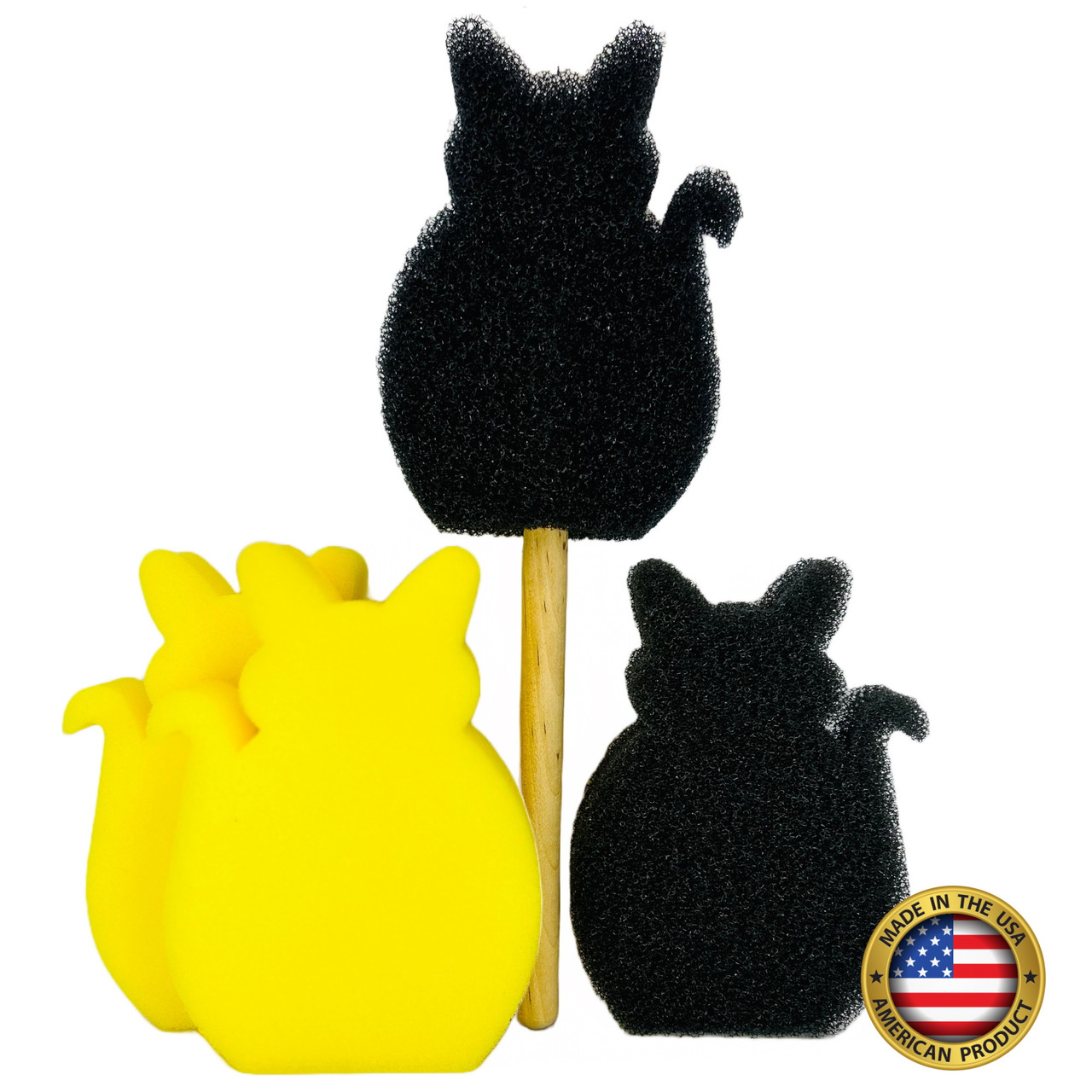 This Little Kitty Does Dishes 4pc Set - Cat Themed Kitchen Scrubber,  Sponges & Dish Mop - Jetz-Scrubz®
