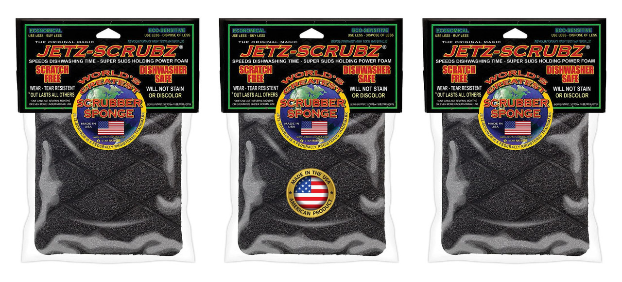 Jetz-Scrubz Classic Rectangle Kitchen Scrubber Sponge - Thumbnail 2