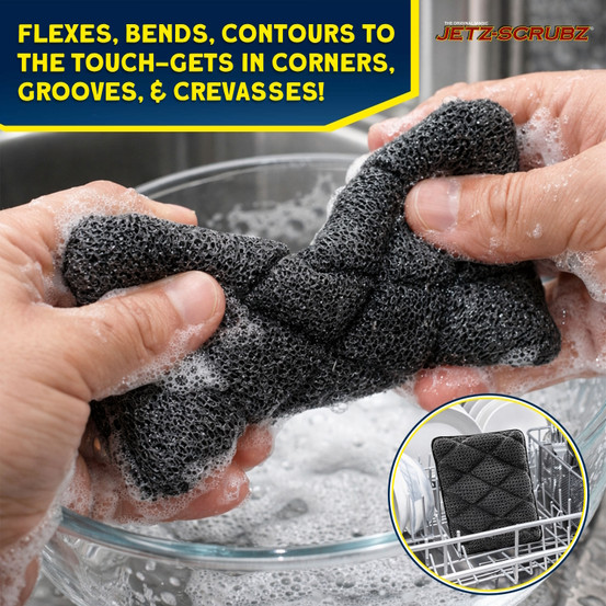 Jetz-Scrubz® Classic Rectangle Kitchen Scrubber Sponge VALUE PACK, Pack of 6