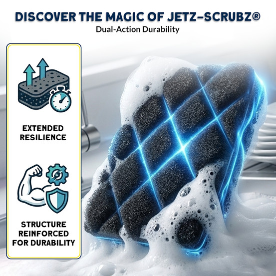 Jetz-Scrubz® Classic Rectangle Kitchen Scrubber Sponge VALUE PACK, Pack of 6