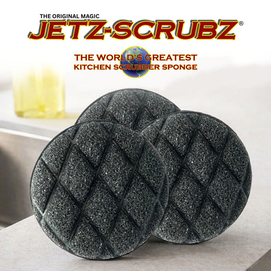 Jetz-Scrubz® Classic Round Kitchen Scrubber Sponge VALUE PACK, Pack of 6