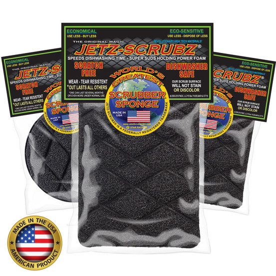 Jetz-Scrubz® Kitchen Scrubber Sponges TRIO SAMPLER, Set of 3