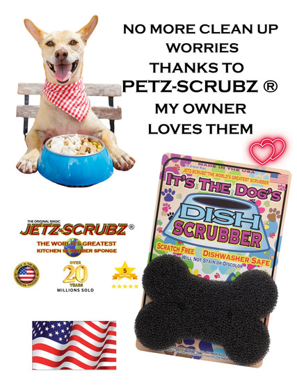 JETZ-SCRUBZ® PET SCRUBZ DOG BONE SHAPED DISH SCRUBBER