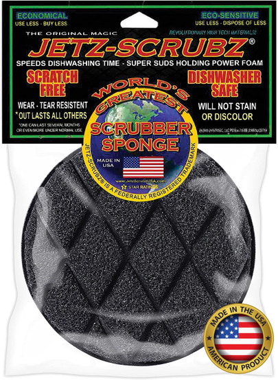 Jetz-Scrubz® Classic Round Kitchen Scrubber Sponge J22, Pack of 3