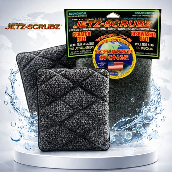Jetz-Scrubz® Classic Rectangle Kitchen Scrubber Sponge J27, Pack of 3