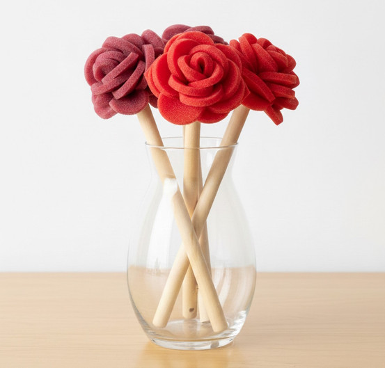 Jetz-Scrubz® Sweetheart Scrubbers 5pc Set - Rose Dish Mops & Heart Scrubber Sponge