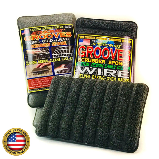 JETZ-SCRUBZ®  GROOVES Kitchen Scrubber Sponge, Pack of 3
