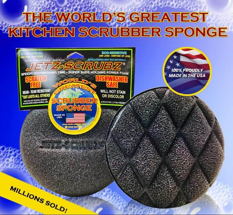 Jetz-Scrubz® Fashion Rainbow Round Kitchen Scrubber Sponges, Set of 6 -  Jetz-Scrubz®