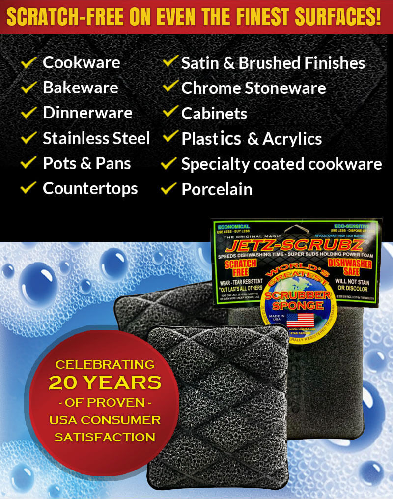 Jetz-Scrubz® The World's Greatest Kitchen Scrubber Sponge