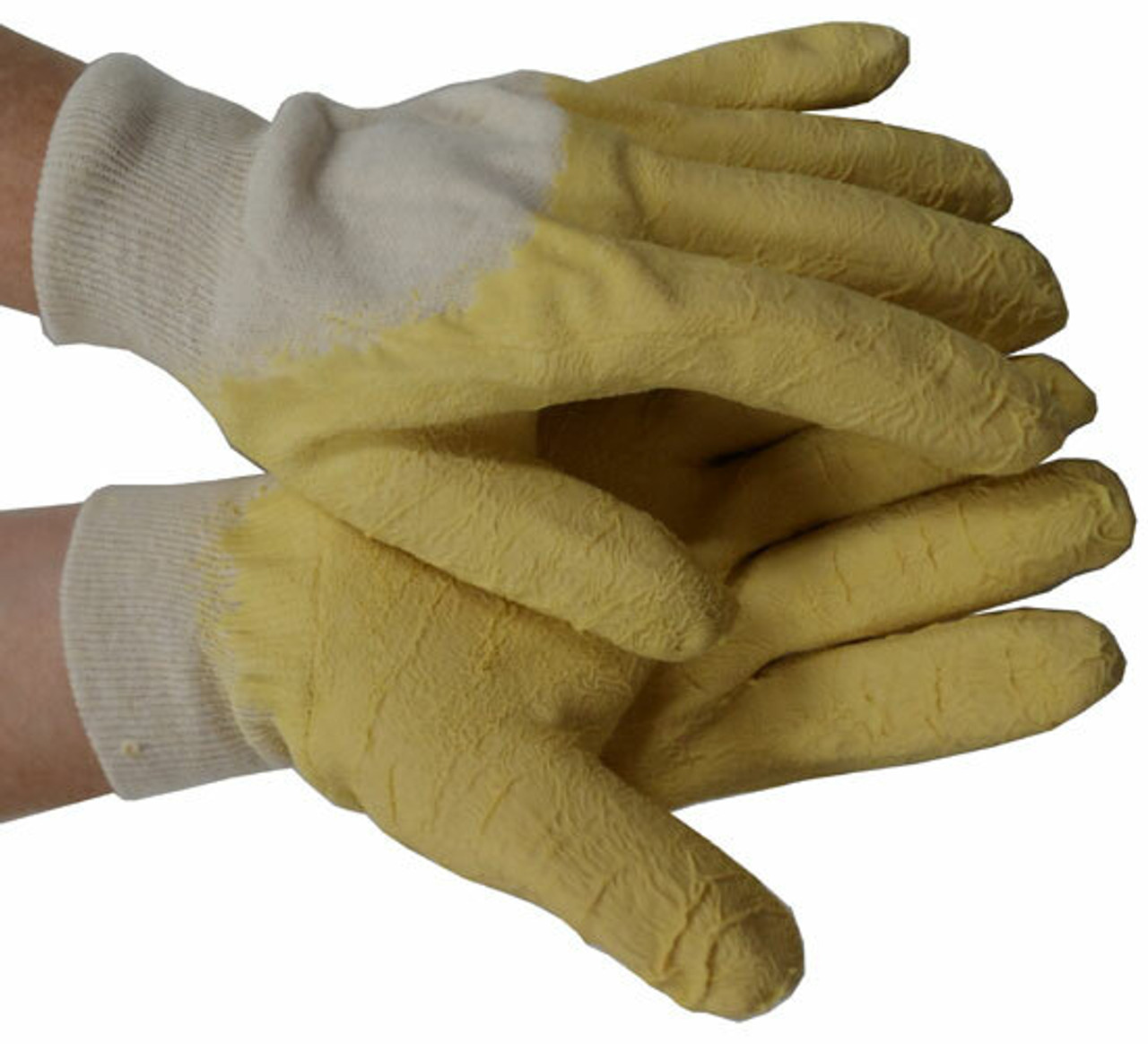 Palm Working Gloves, Latex Rubber Coated Knit with Grip, Durable