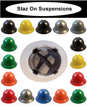 MSA V-Guard Full Brim Hard Hat With Staz-On Suspensions (Assorted