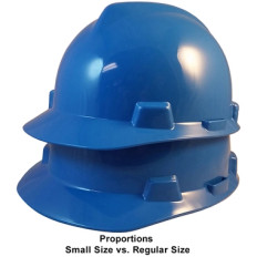MSA Cap Style Small Safety Helmets with Fas-Trac Liners Blue ~ Proportions
