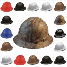 HP56000 RIDGELINE Full Brim Safety Hardhats - 6 Point RATCHET Liners - All Patterns