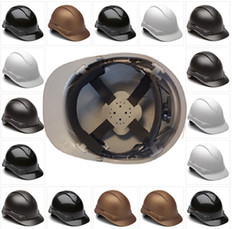 Pyramex #HP44000 RIDGELINE Cap Style Safety Hardhats with 4 Point RATCHET Liners - All Patterns