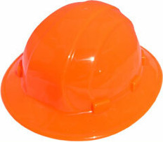 ERB Omega II Full Brim Hard Hats With Ratchet Suspension Hi Viz Orange