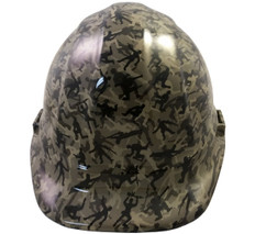 Army Men Khaki Hydrographic CAP STYLE Hardhats - Ratchet Suspension ~ Front View ~ Graphic Detail