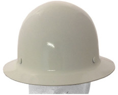 MSA SKULLGARD Full Brim Hardhats with RATCHET Liners - White ~ Front View