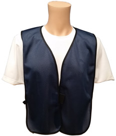 Soft Mesh Navy Blue Work Vests No Stripes