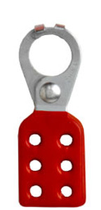 Rack Em #RE5503 Lockout Safety Hasps 1 inch Steel with Red Rubberized Coating 