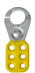 Rack Em #RE5512 Lockout Safety Hasps 1 inch Steel with Yellow Rubberized Coating