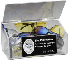 Rack Em # RE5135-SG 10-Pair Safety Eyewear Holders with Lid, Clear