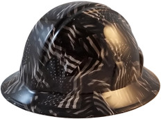 Covert USA Flag Hydrographic FULL BRIM Hardhats - Ratchet Suspension ~ Oblique View